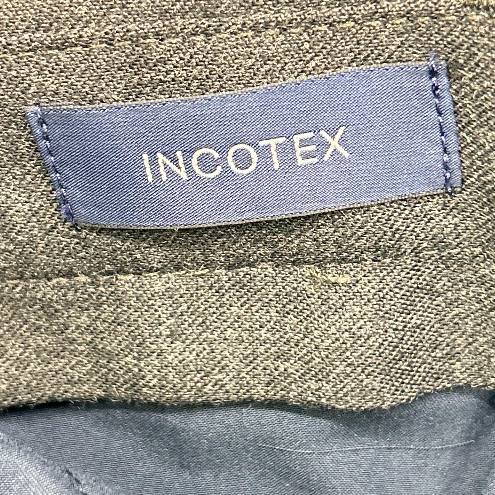 INCOTEX インコテックス チャコール ハイコンフォート SLOWEAR ワンタック ダブル スラックスパンツ ボトムス