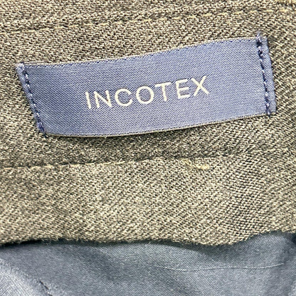 INCOTEX インコテックス チャコール ハイコンフォート SLOWEAR ワンタック ダブル スラックスパンツ ボトムス