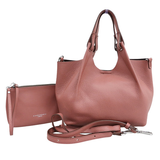 GIANNICHIARINI ジャンニキアリーニ 美品 DUA S デュア ポーチ付き 2WAYハンドバッグ ショルダーバッグ レディース ピンク BS 9719 RNGDBL ハンドバッグ