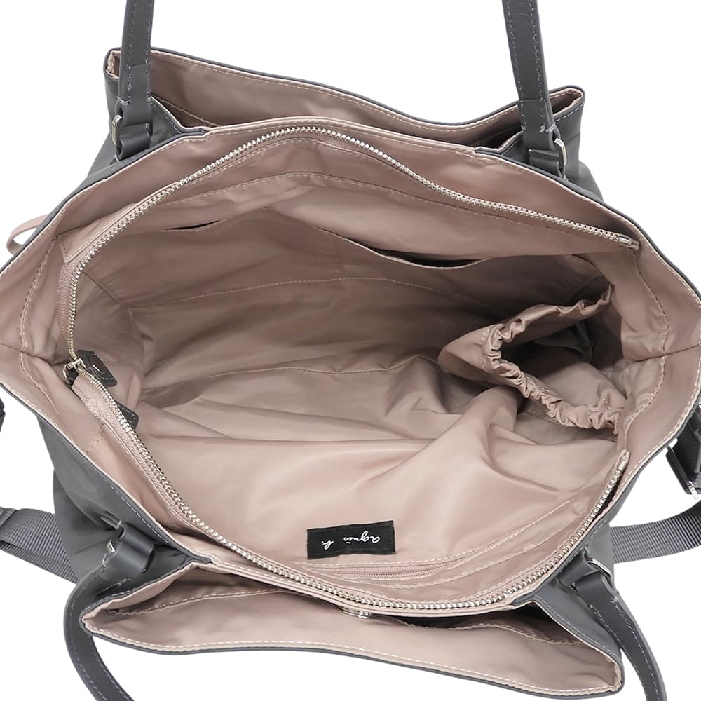 agnes b アニエスベー 美品 2WAYトートバッグ トートバッグ レディース ナイロン グレー OAS14-01 トートバッグ