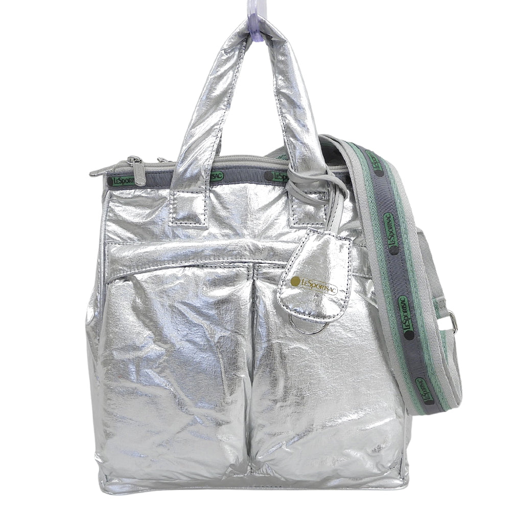 LESPORTSAC レスポートサック 美品 MED HELMET TOTE 2WAYトートバッグ トートバッグ レディース シルバー 2104 トートバッグ