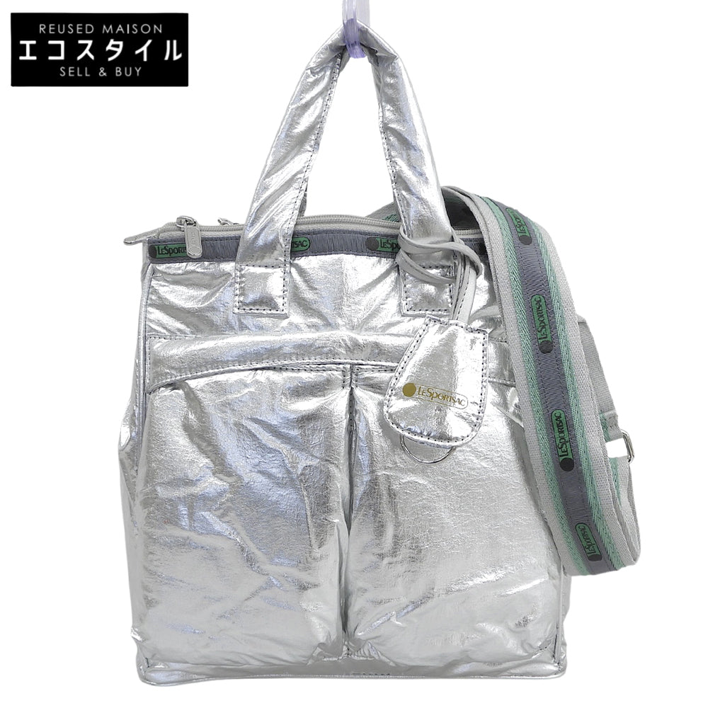 LESPORTSAC レスポートサック 美品 MED HELMET TOTE 2WAYトートバッグ トートバッグ レディース シルバー 2104 トートバッグ