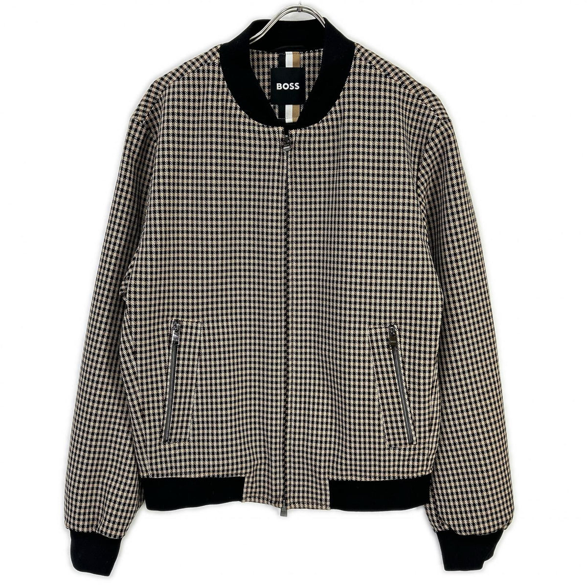 BOSS Boss Brown Gunclub Check Zip-Up Blouson Jacket