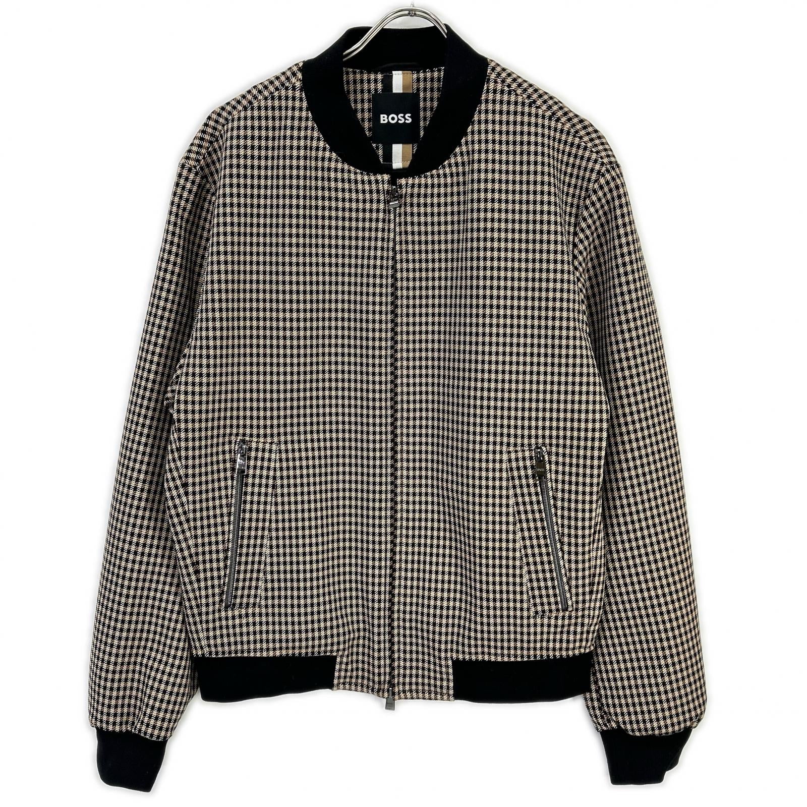 BOSS Boss Brown Gunclub Check Zip-Up Blouson Jacket