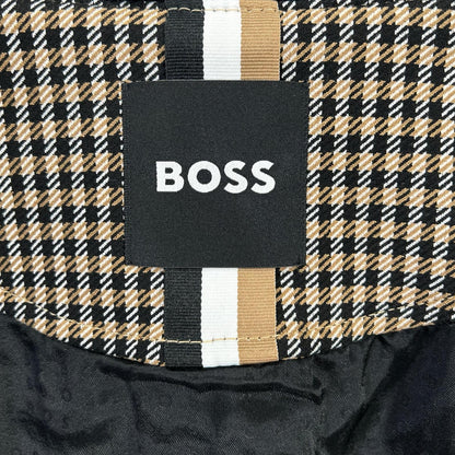 BOSS ボス ブラウン ガンクラブチェック ジップアップブルゾン ジャケット