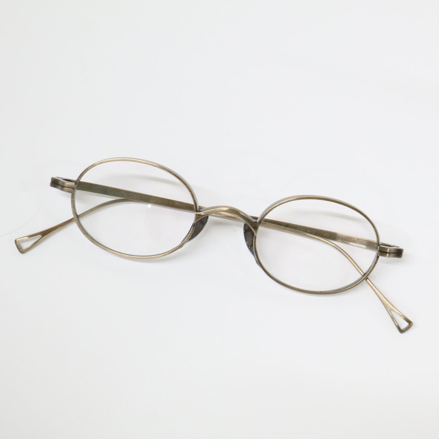 KameManNen カメマンネン 【美品】KMN9918 AG TITANIUM オーバルシェイプ アイウェア 眼鏡