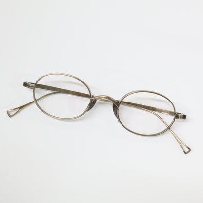 KameManNen カメマンネン 【美品】KMN9918 AG TITANIUM オーバルシェイプ アイウェア 眼鏡