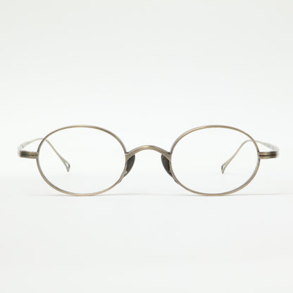 KameManNen カメマンネン 【美品】KMN9918 AG TITANIUM オーバルシェイプ アイウェア 眼鏡