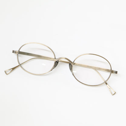 KameManNen カメマンネン 【美品】KMN9918 AG TITANIUM オーバルシェイプ アイウェア 眼鏡