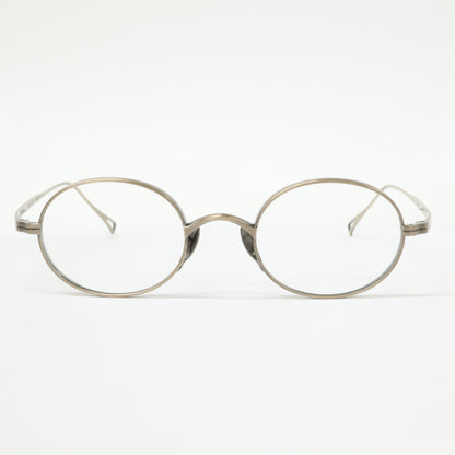 KameManNen カメマンネン 【美品】KMN9918 AG TITANIUM オーバルシェイプ アイウェア 眼鏡