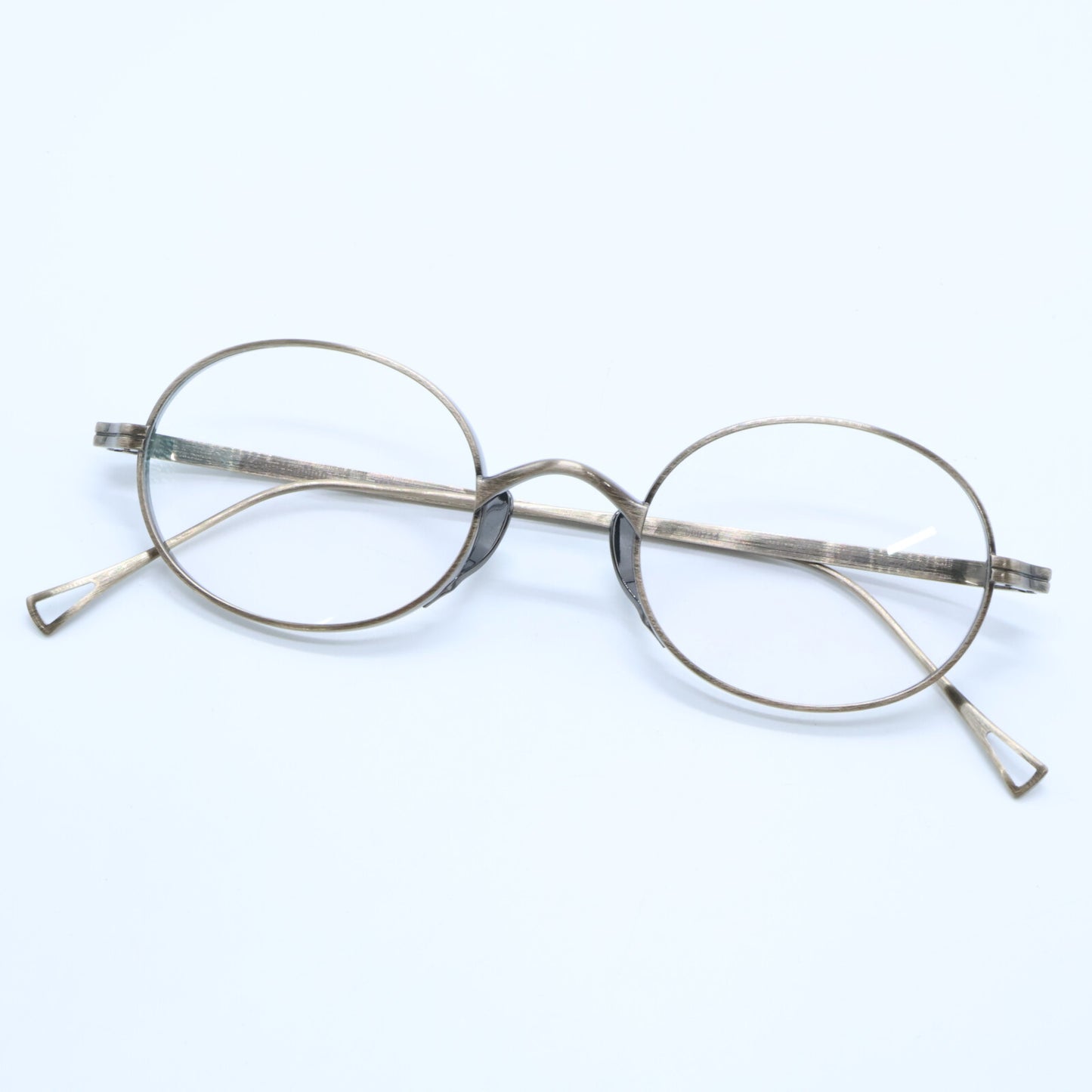 KameManNen カメマンネン 【美品】KMN9918 AG TITANIUM オーバルシェイプ アイウェア 眼鏡
