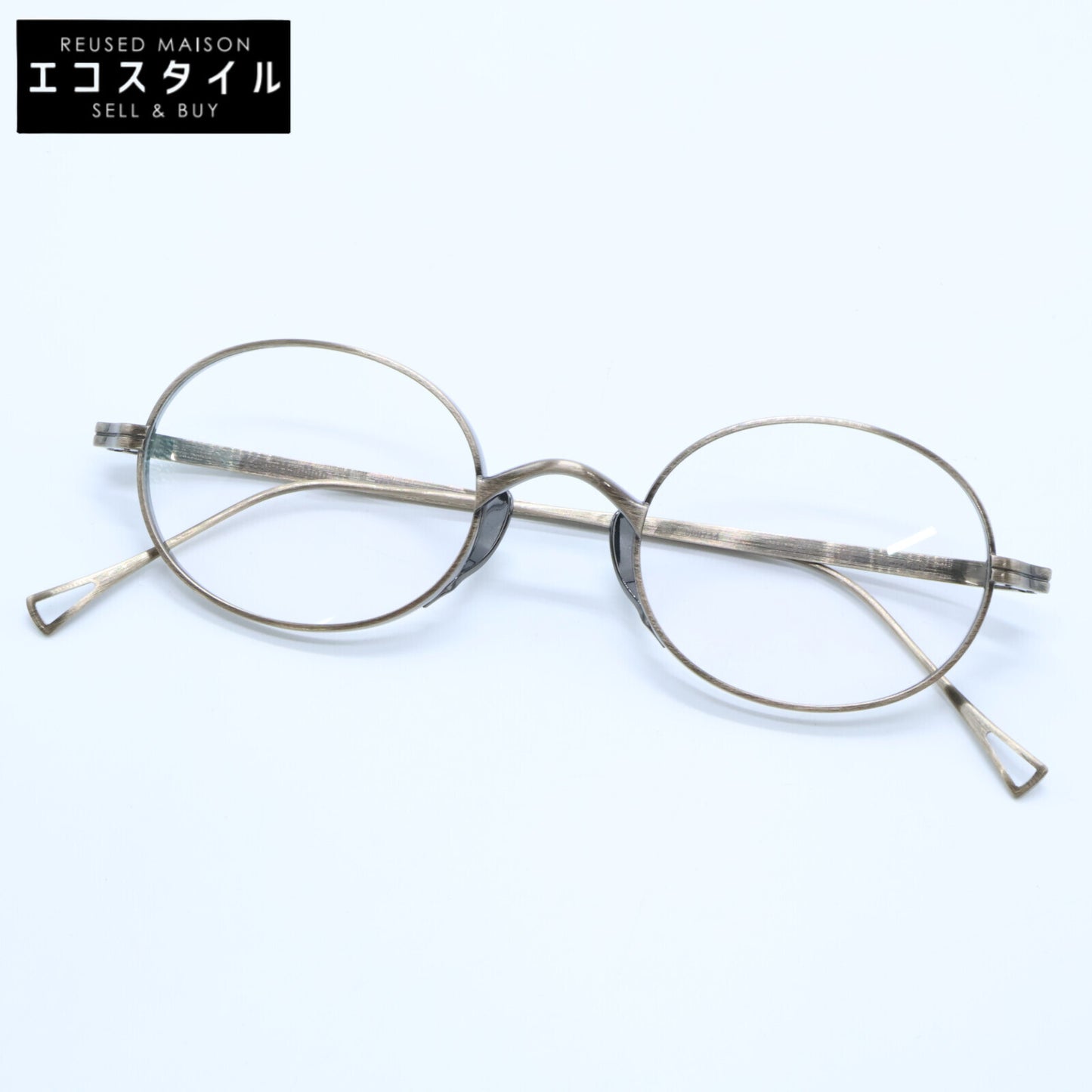 KameManNen カメマンネン 【美品】KMN9918 AG TITANIUM オーバルシェイプ アイウェア 眼鏡