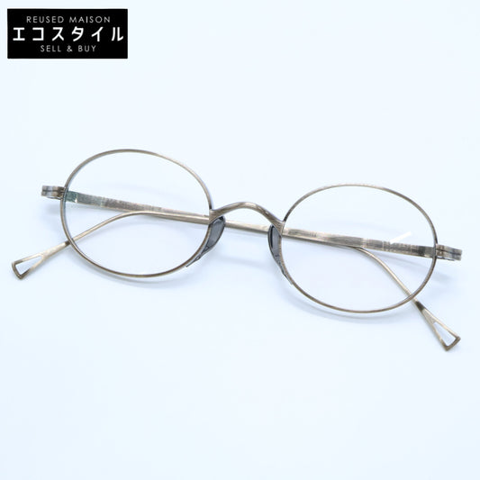KameManNen カメマンネン 【美品】KMN9918 AG TITANIUM オーバルシェイプ アイウェア 眼鏡