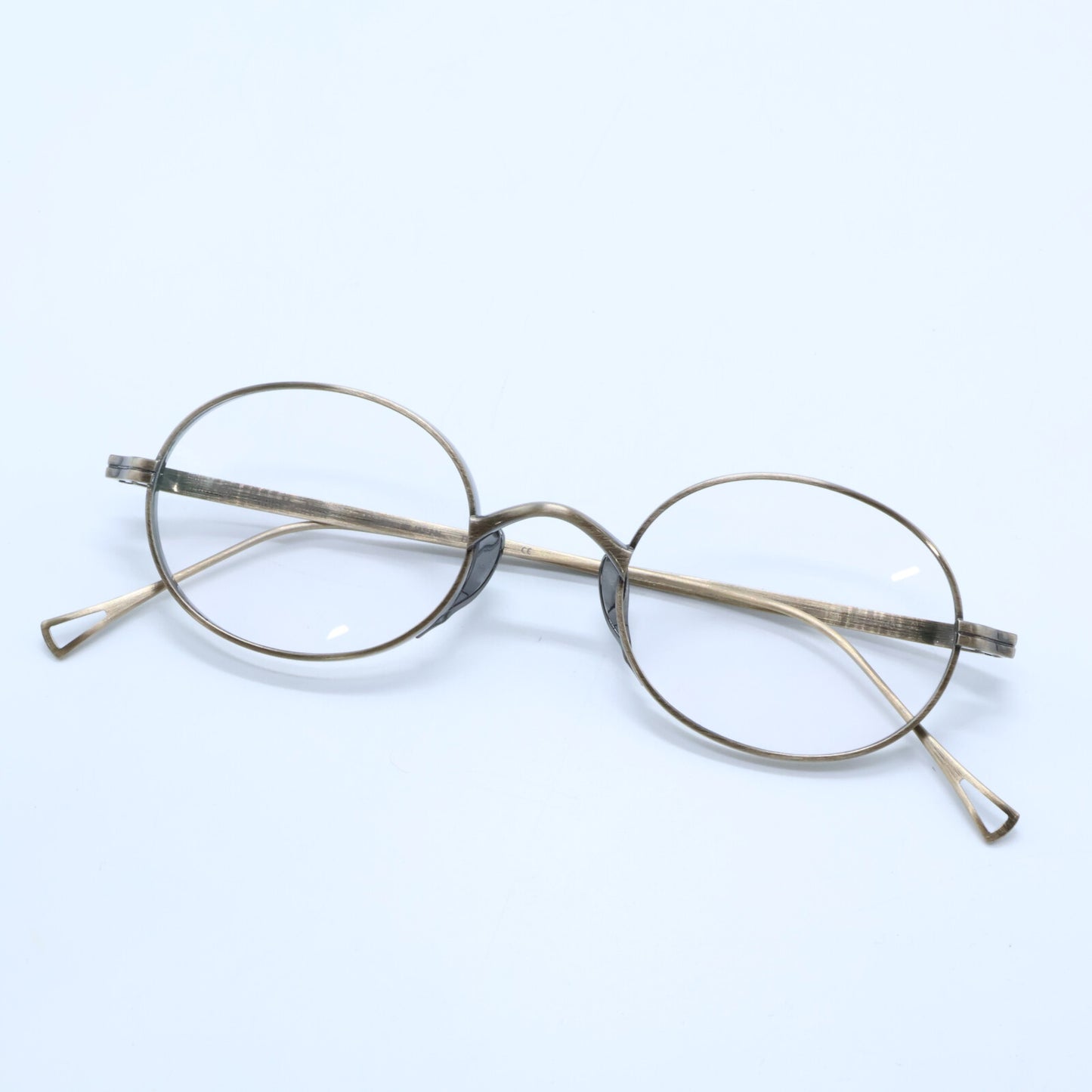 KameManNen カメマンネン 【美品】KMN9918 AG TITANIUM オーバルシェイプ アイウェア 眼鏡