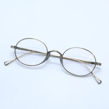 KameManNen カメマンネン 【美品】KMN9918 AG TITANIUM オーバルシェイプ アイウェア 眼鏡