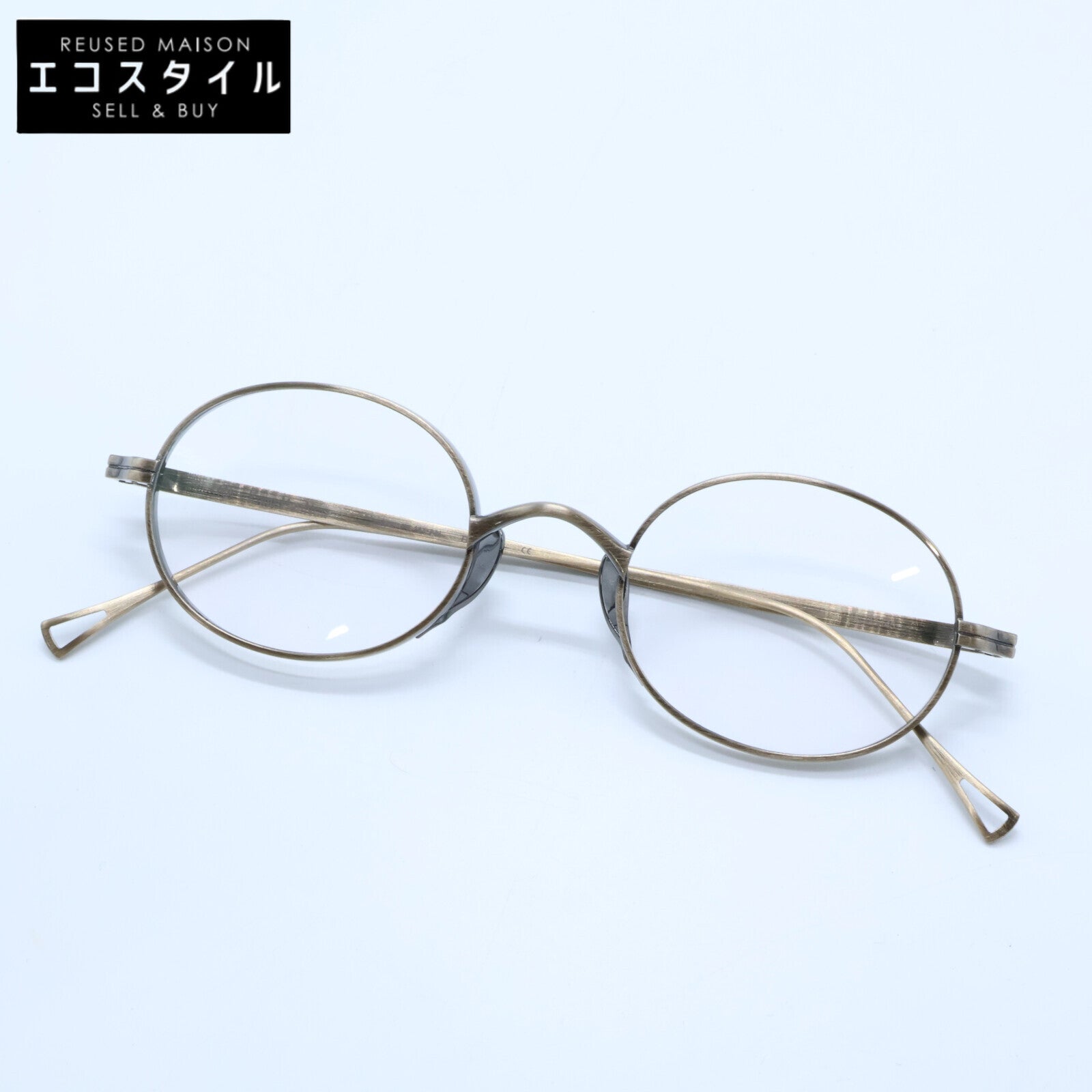 KameManNen カメマンネン 【美品】KMN9918 AG TITANIUM オーバルシェイプ アイウェア 眼鏡