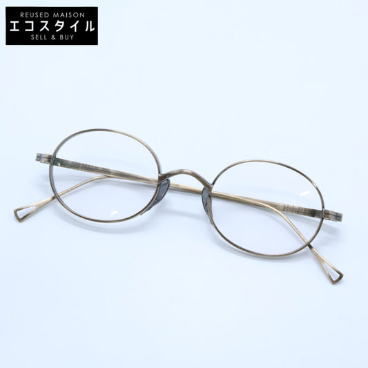 KameManNen カメマンネン 【美品】KMN9918 AG TITANIUM オーバルシェイプ アイウェア 眼鏡