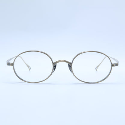 KameManNen カメマンネン 【美品】KMN9918 AG TITANIUM オーバルシェイプ アイウェア 眼鏡