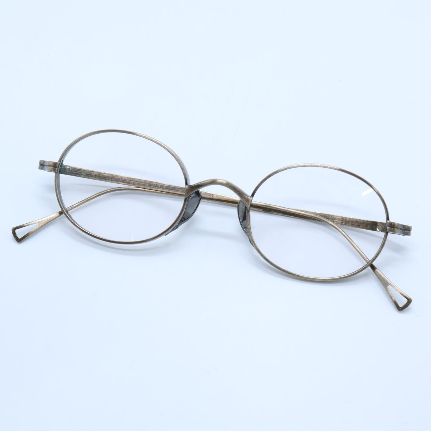 KameManNen カメマンネン 【美品】KMN9918 AG TITANIUM オーバルシェイプ アイウェア 眼鏡