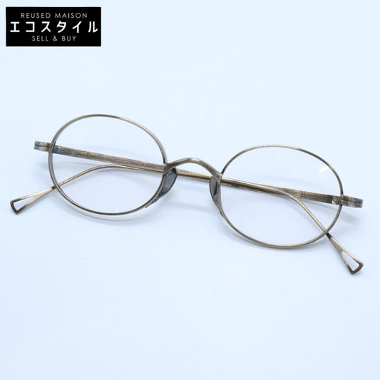 KameManNen カメマンネン 【美品】KMN9918 AG TITANIUM オーバルシェイプ アイウェア 眼鏡
