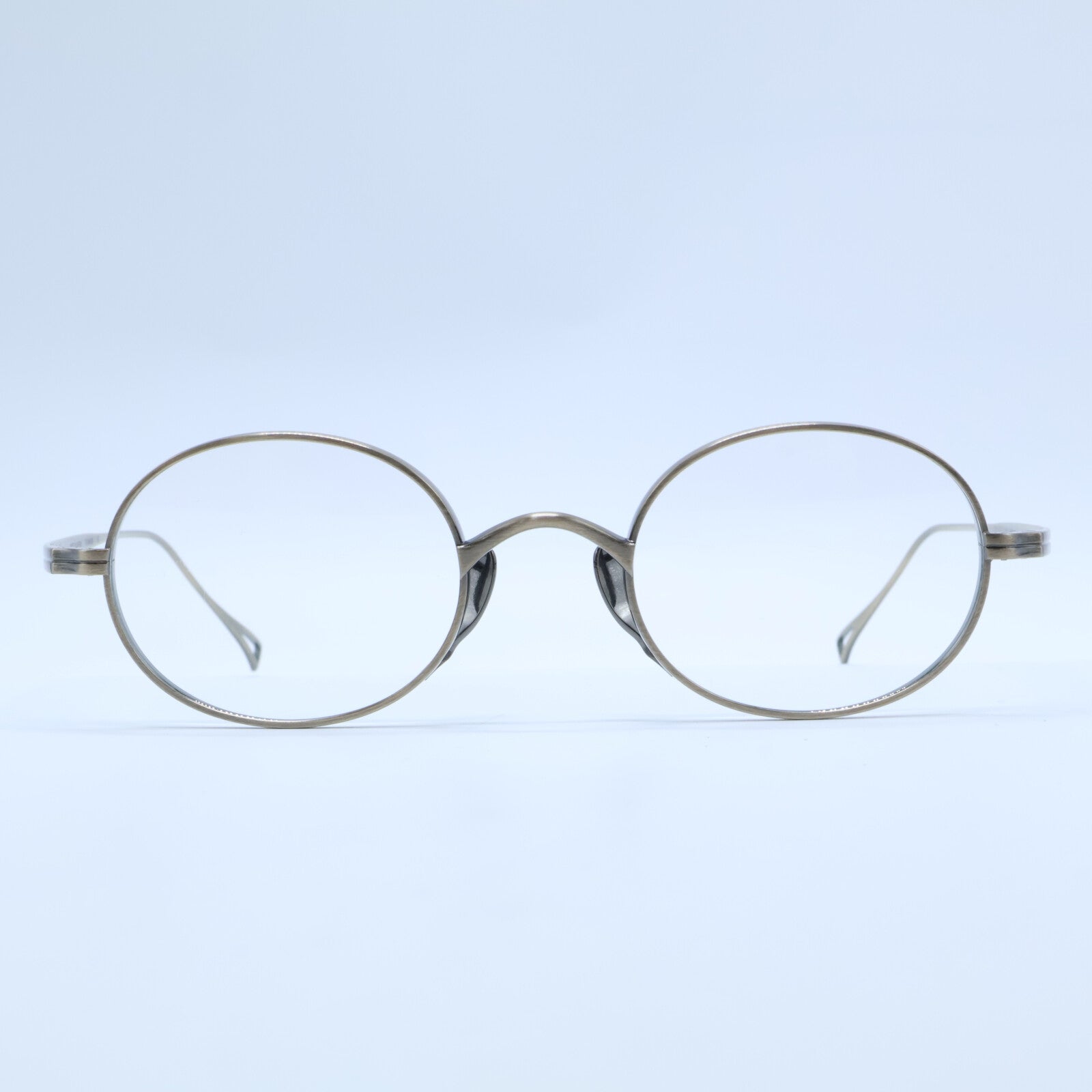 KameManNen カメマンネン 【美品】KMN9918 AG TITANIUM オーバルシェイプ アイウェア 眼鏡