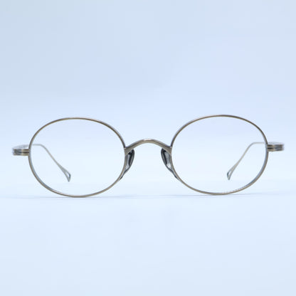KameManNen カメマンネン 【美品】KMN9918 AG TITANIUM オーバルシェイプ アイウェア 眼鏡