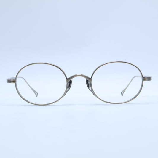 KameManNen カメマンネン 【美品】KMN9918 AG TITANIUM オーバルシェイプ アイウェア 眼鏡