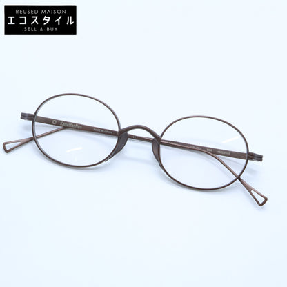 KameManNen カメマンネン 【美品】KMN9918 DBR TITANIUM オーバルシェイプ アイウェア 眼鏡