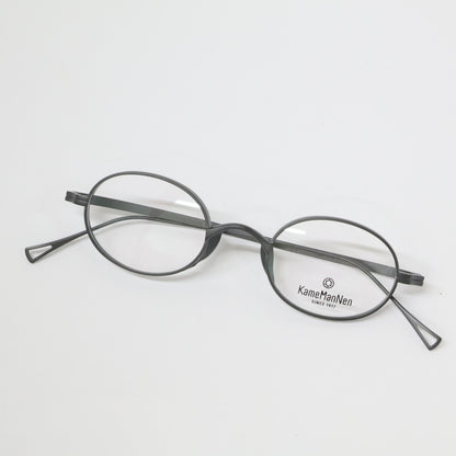 KameManNen カメマンネン 【美品】KMN9918 MBK TITANIUM デモレンズ オーバルシェイプ アイウェア 眼鏡