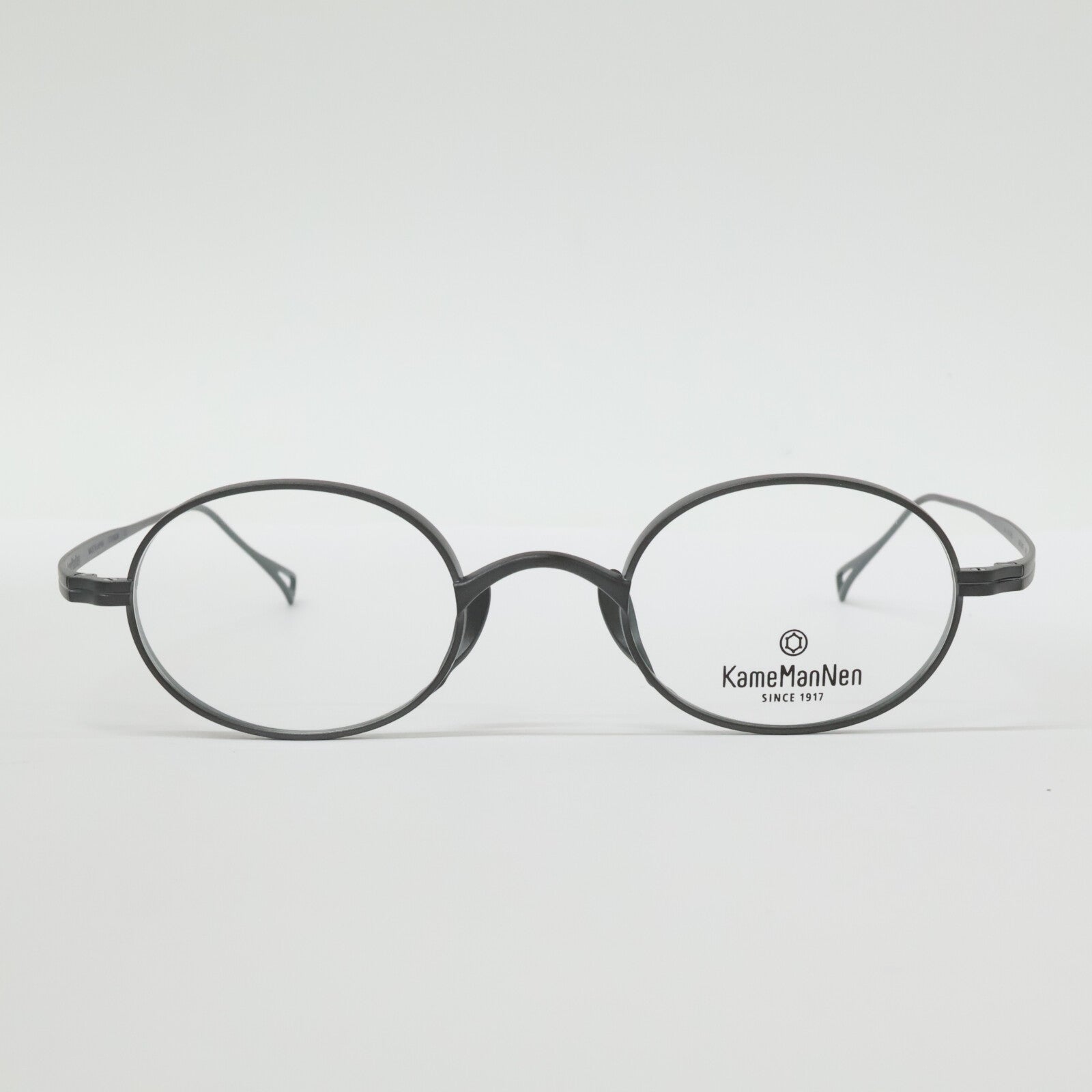 KameManNen カメマンネン 【美品】KMN9918 MBK TITANIUM デモレンズ オーバルシェイプ アイウェア 眼鏡