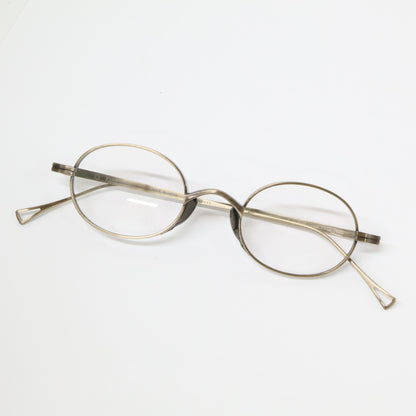 KameManNen カメマンネン 【美品】KMN9918 AG TITANIUM オーバルシェイプ アイウェア 眼鏡