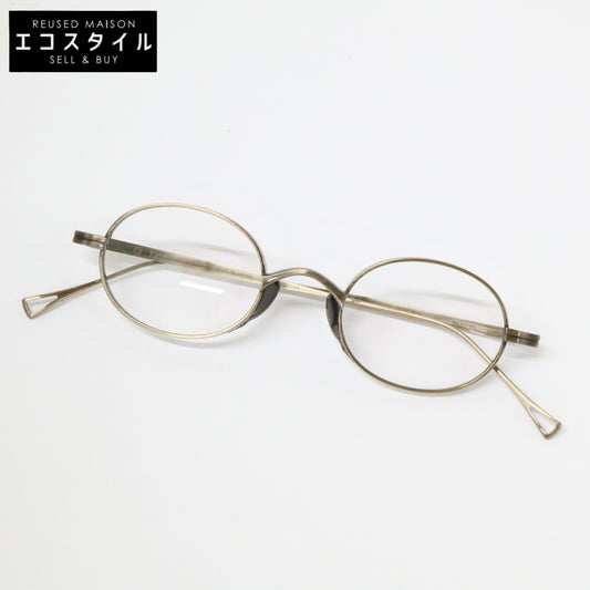 KameManNen カメマンネン 【美品】KMN9918 AG TITANIUM オーバルシェイプ アイウェア 眼鏡