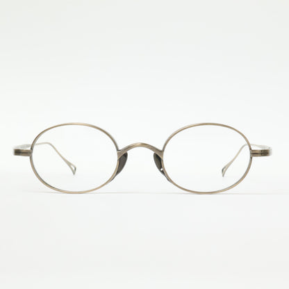 KameManNen カメマンネン 【美品】KMN9918 AG TITANIUM オーバルシェイプ アイウェア 眼鏡