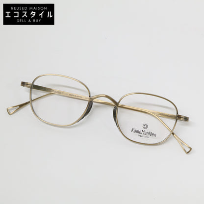 KameManNen カメマンネン 【美品】KMN114 AG TITANIUM デモレンズ ワイドスクエアシェイプ アイウェア 眼鏡
