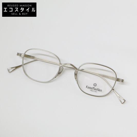 KameManNen カメマンネン 【美品】KMN114 TSH TITANIUM デモレンズ ワイドスクエアシェイプ アイウェア 眼鏡