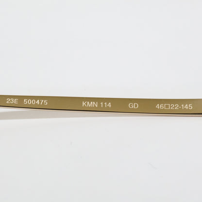 KameManNen カメマンネン 【美品】KMN114 GD TITANIUM デモレンズ ワイドスクエアシェイプ アイウェア 眼鏡