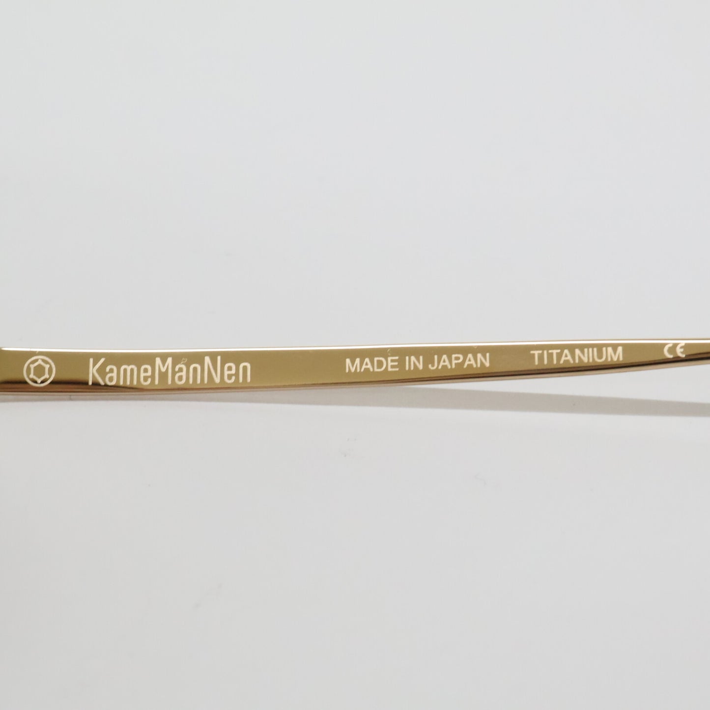 KameManNen カメマンネン 【美品】KMN114 GD TITANIUM デモレンズ ワイドスクエアシェイプ アイウェア 眼鏡