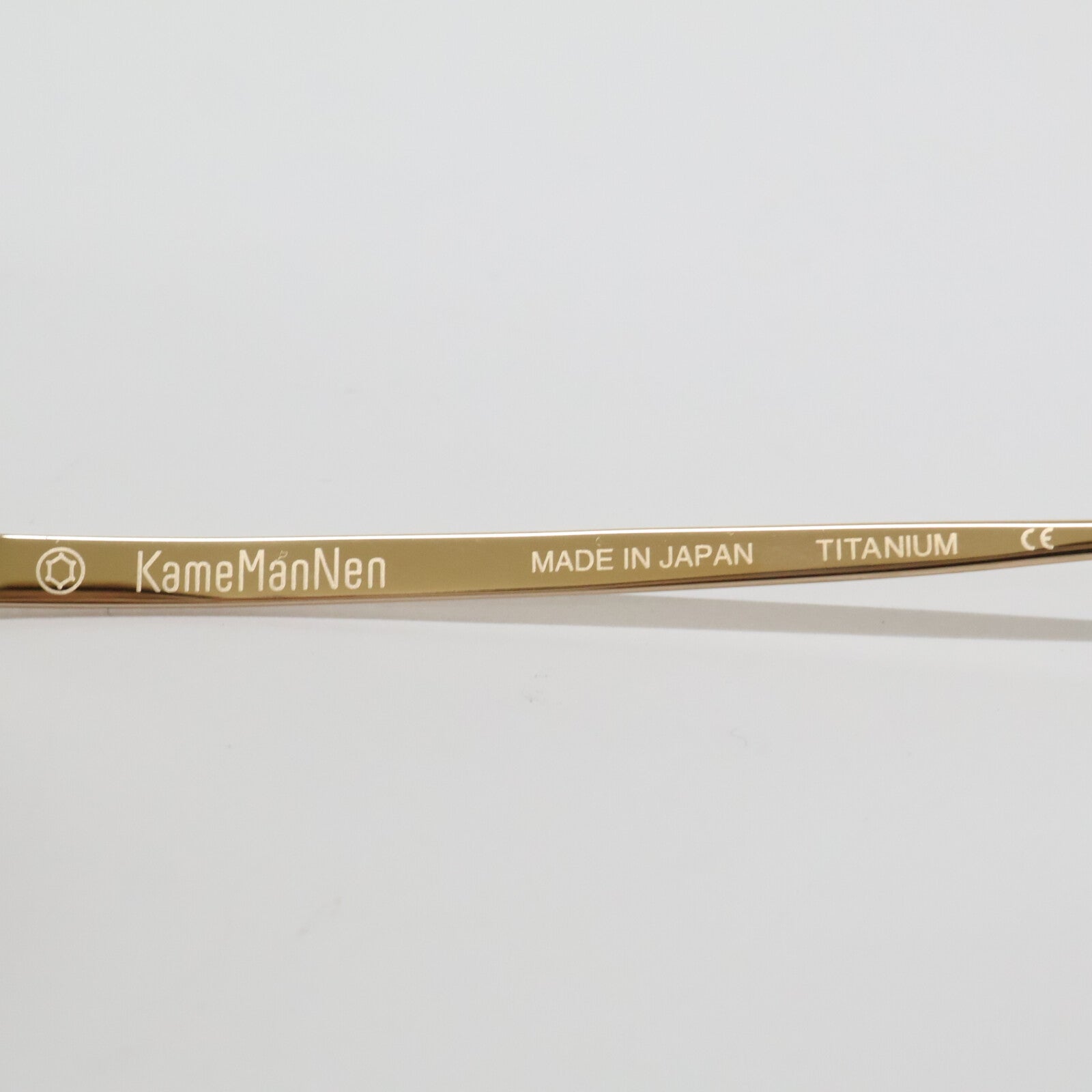 KameManNen カメマンネン 【美品】KMN114 GD TITANIUM デモレンズ ワイドスクエアシェイプ アイウェア 眼鏡