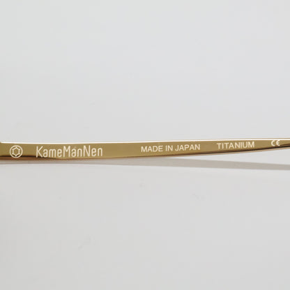KameManNen カメマンネン 【美品】KMN114 GD TITANIUM デモレンズ ワイドスクエアシェイプ アイウェア 眼鏡