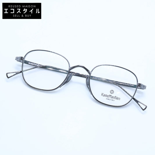 KameManNen カメマンネン 【美品】KMN114 GRH TITANIUM デモレンズ ワイドスクエアシェイプ アイウェア 眼鏡