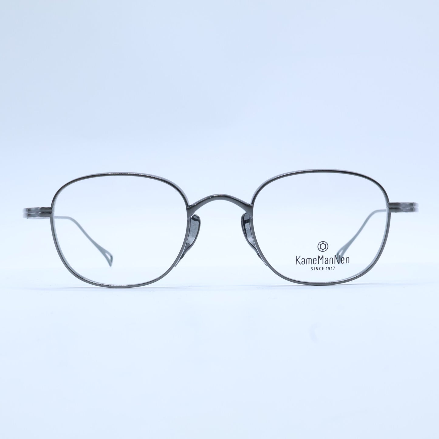 KameManNen カメマンネン 【美品】KMN114 GRH TITANIUM デモレンズ ワイドスクエアシェイプ アイウェア 眼鏡