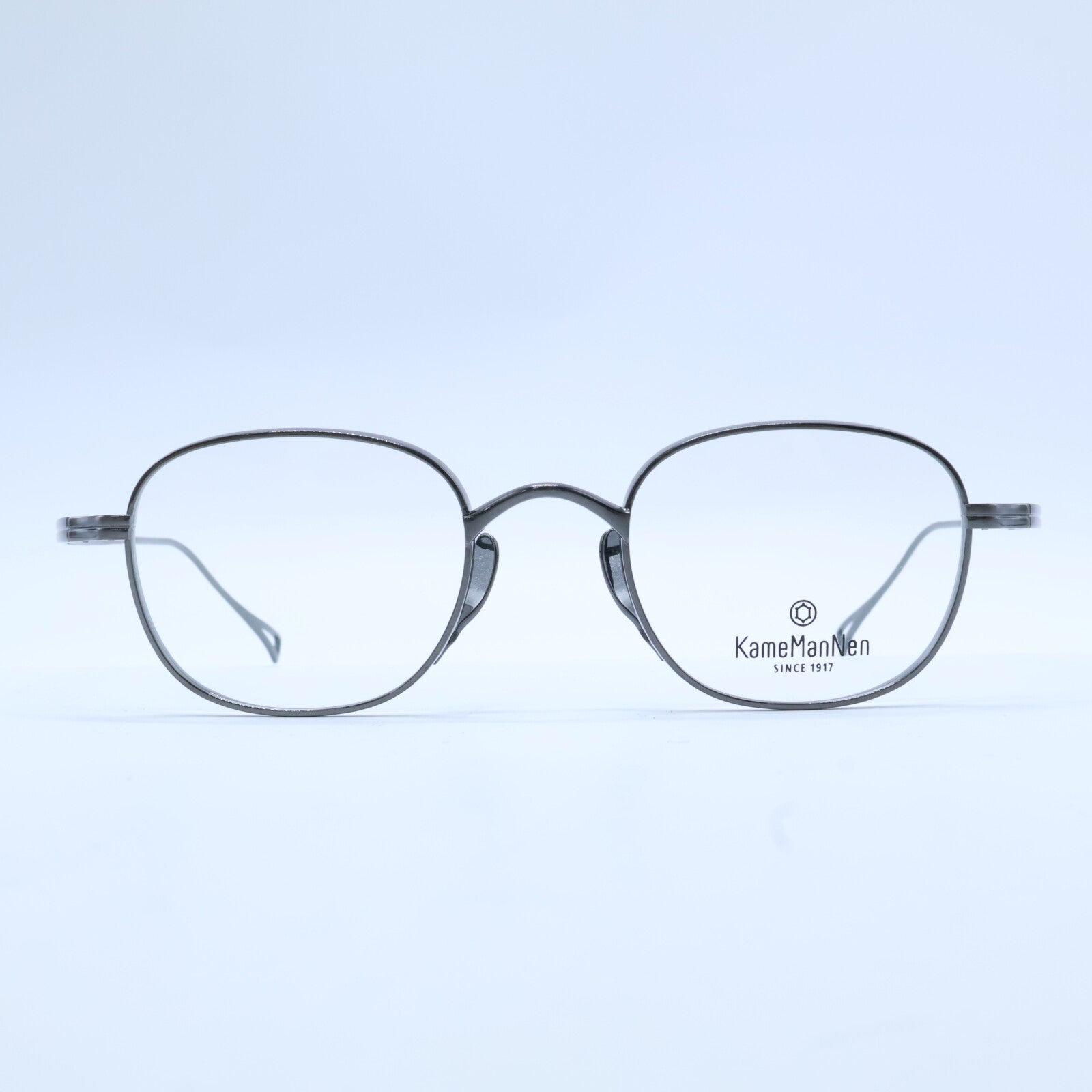 KameManNen カメマンネン 【美品】KMN114 GRH TITANIUM デモレンズ ワイドスクエアシェイプ アイウェア 眼鏡