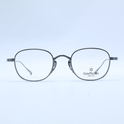 KameManNen カメマンネン 【美品】KMN114 GRH TITANIUM デモレンズ ワイドスクエアシェイプ アイウェア 眼鏡
