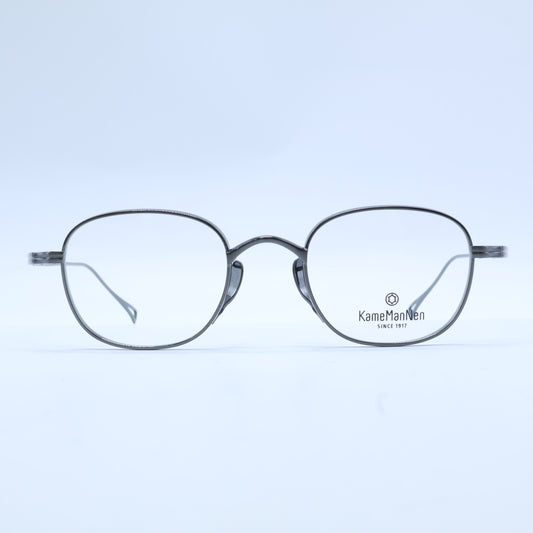 KameManNen カメマンネン 【美品】KMN114 GRH TITANIUM デモレンズ ワイドスクエアシェイプ アイウェア 眼鏡