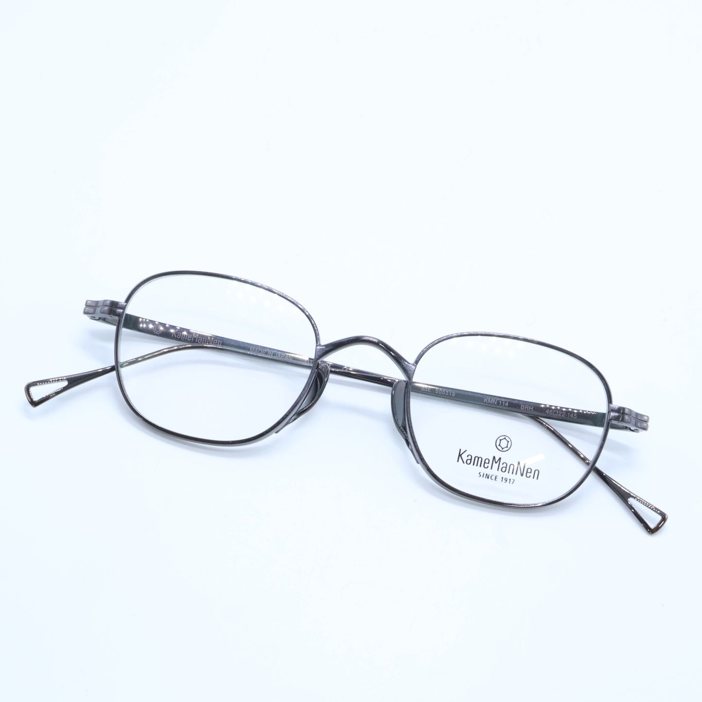 KameManNen カメマンネン 【美品】KMN114 BRH TITANIUM デモレンズ ワイドスクエアシェイプ アイウェア 眼鏡