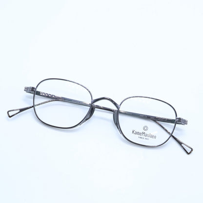KameManNen カメマンネン 【美品】KMN114 BRH TITANIUM デモレンズ ワイドスクエアシェイプ アイウェア 眼鏡