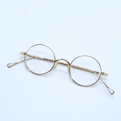KameManNen カメマンネン 【美品】KMN-99 GD TITANIUM ラウンドシェイプ アイウェア 眼鏡