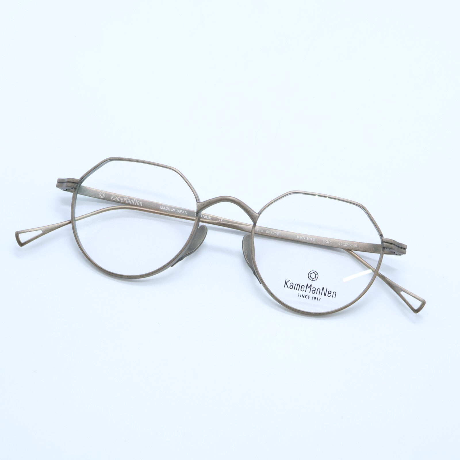KameManNen カメマンネン 【美品】KMN9916 DGP TITANIUM デモレンズ クラウンパントシェイプ アイウェア 眼鏡