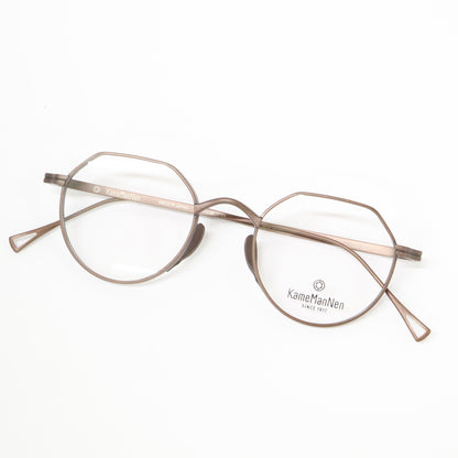 KameManNen カメマンネン 【美品】KMN9916 DBR TITANIUM デモレンズ クラウンパントシェイプ アイウェア 眼鏡