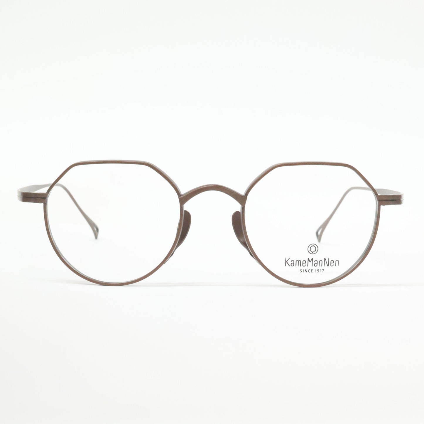 KameManNen カメマンネン 【美品】KMN9916 DBR TITANIUM デモレンズ クラウンパントシェイプ アイウェア 眼鏡